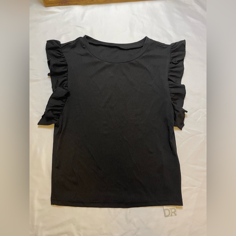 NWT Dressin size large black ribbed tank top